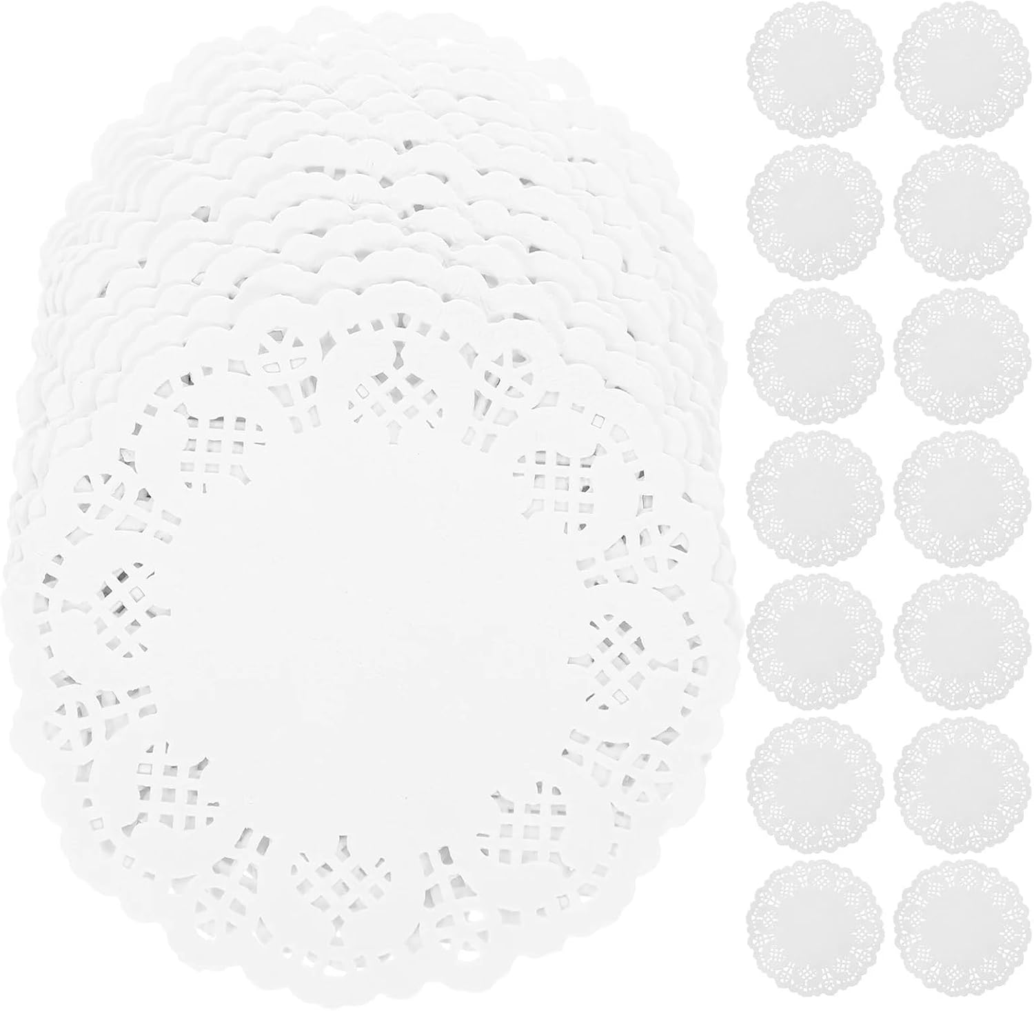 Paper Lace Doilies 700Pcs Paper Food Doilies Round Lace Disposable Cake Dessert Placemats 4.5inch Party Tableware Wedding Buffet Decor