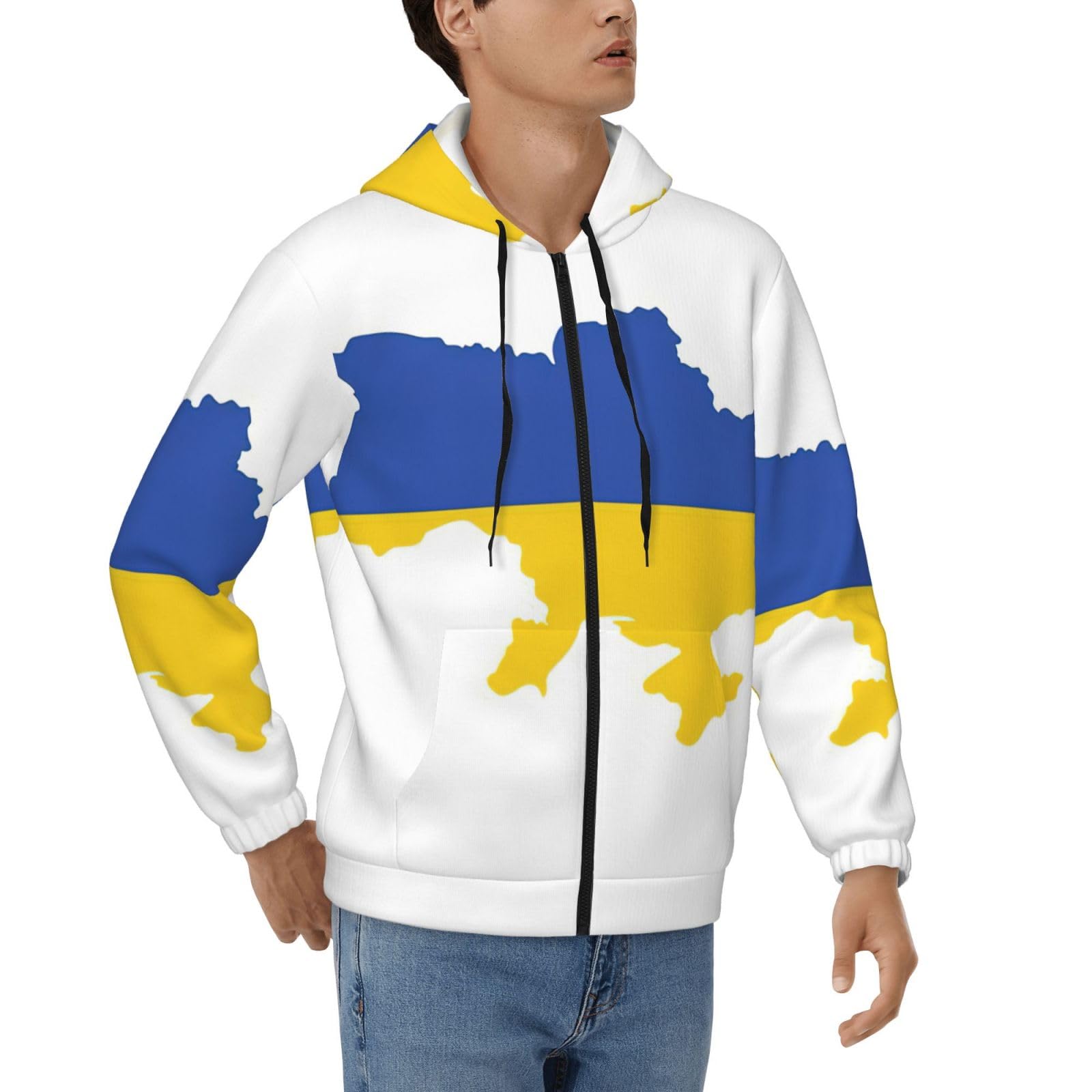 Sweat à capuche Ukraine avec fermeture éclair fluide et grand confort - 8