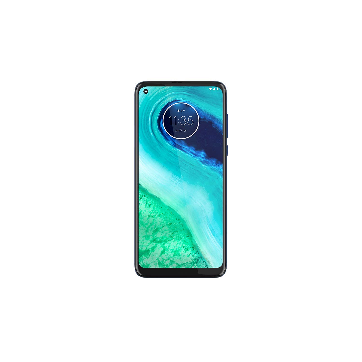 motorolaMoto G8 (6,4" HD+ zero-notch display, Qualcomm Snapdragon SD665, 16MP main camera, 2MP macro camera, 4000 mAH battery, Dual SIM, 4/64GB, Android 10, Neon Blue, Neue Blue, a_NA