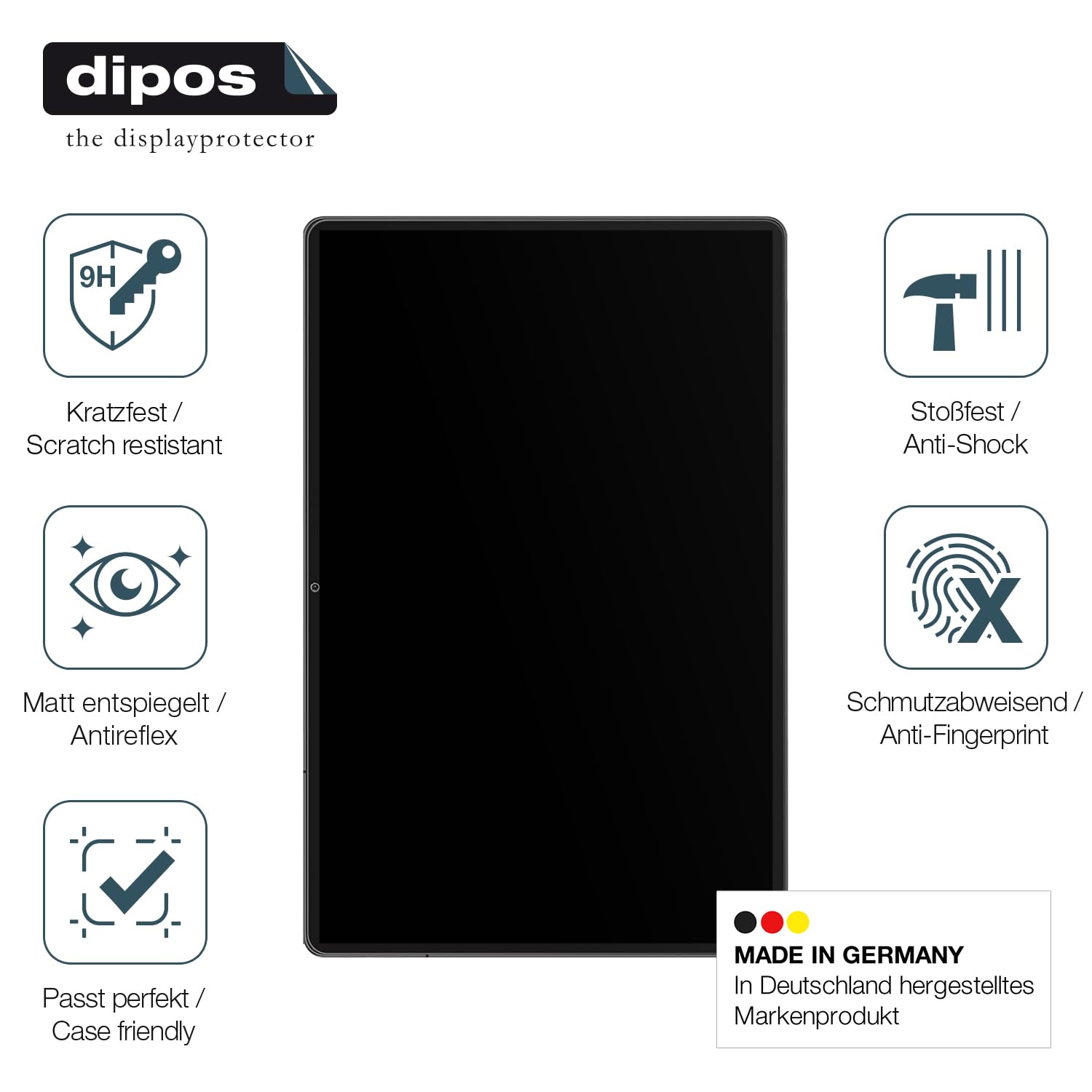 dipos 2x Protector de Pantalla 9H mate para Teclast T65 13.4 Zoll | Antirreflejos, no se rompe ni astilla, no es cristal, antigolpes, antiarañazos, sin burbujas, autoadhesivo