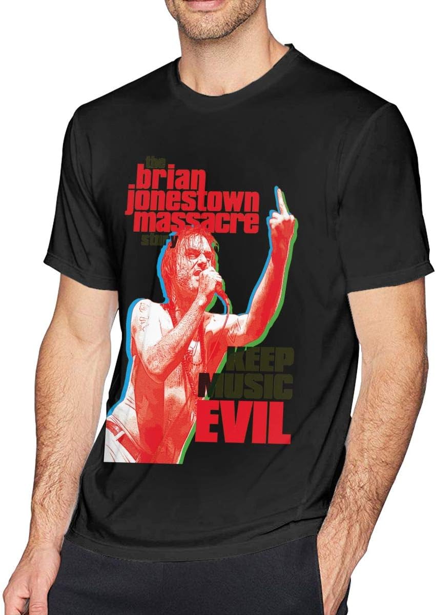 FankTasf The Brian Jonestown Massacre Summer Men's Classic Fashion T-Shirt with Round Neck and Short Sleeve Black