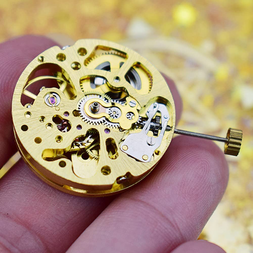 Movimiento esqueletizado Chapado en Oro de 2003, patrón de radiación Ajustable, Movimiento de Reloj Totalmente automático