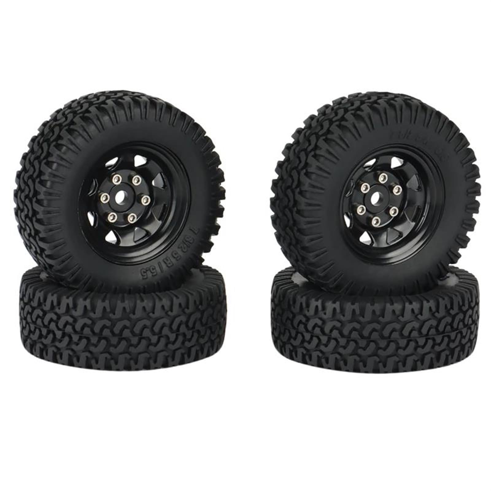 RC Pneus Jante Compatible avec Axial Jr 90069 D90 TF2 pour Tamiya CC01 LC70 pour MST 1/10 RC Crawler Car Lot De 4 Pneus De Jante De Roue À pour Talon en Métal 1,55