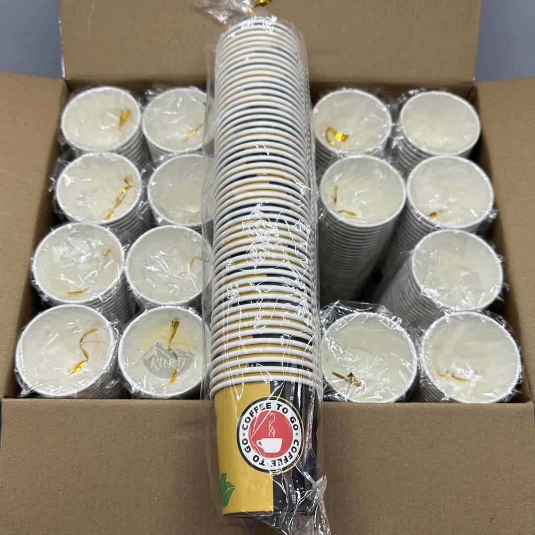 KURTT - Tasses à expresso à emporter - Tasse à café en carton - 4oz/120ml - 3000 pièces! - Gobelet à boire - Tasse à café - Tasse en carton - Tasse jetable - Tasse en papier