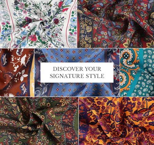 Image of Italian 100% Silk Pocket Square, Premium Small Batch Accessory for Men, 32x32 cm (12.5''x12.5''), One Side Print