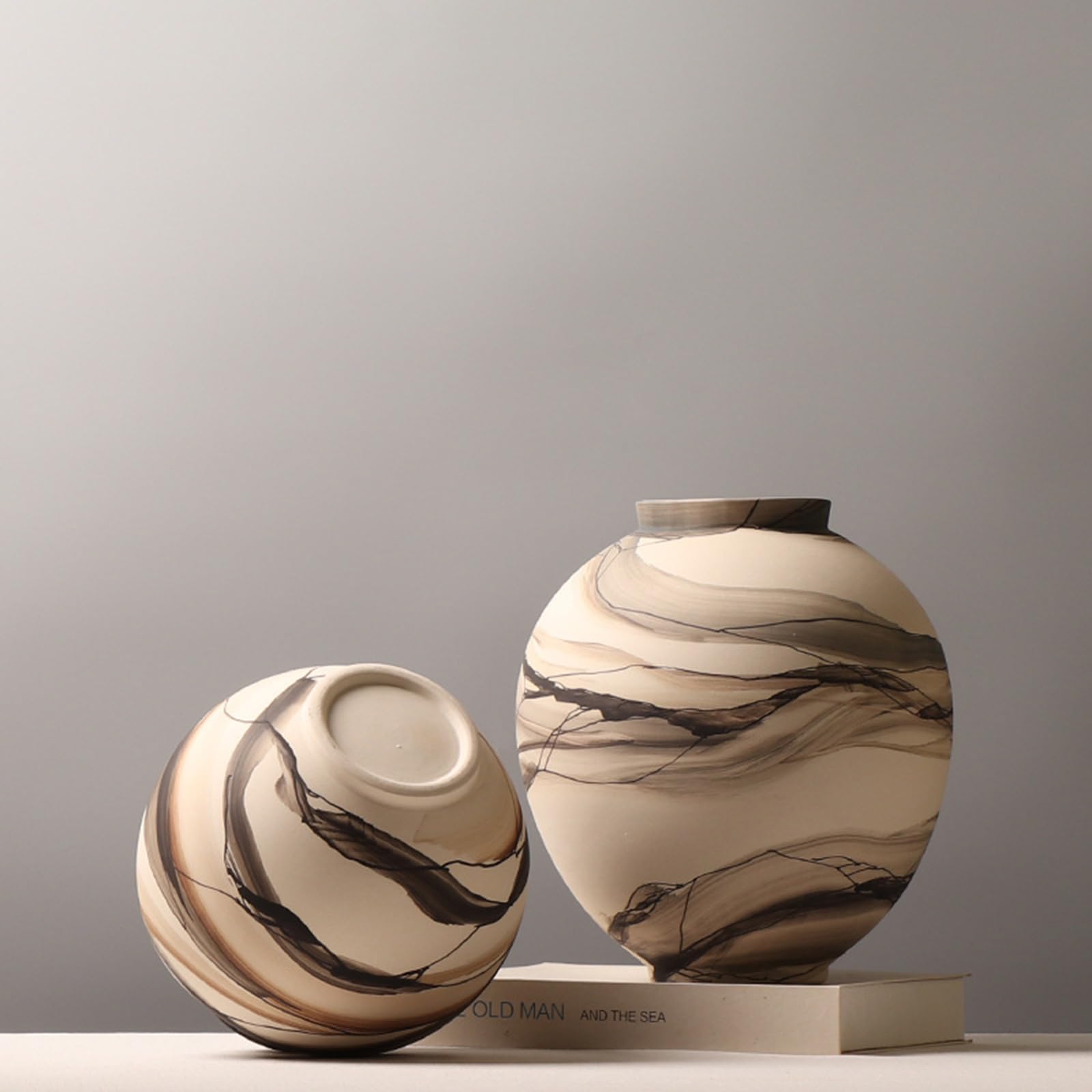 Ceramiczny wazon - Vintage Terakota Boho doniczka do dekoracji wnętrz, nowoczesny element centralny na stół jadalny, salon, półkę, kuchnię, sypialnię