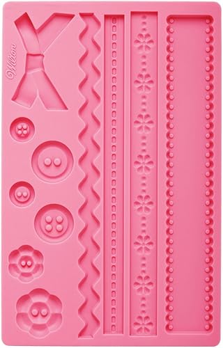 Wilton Molde de silicona para cinta y fondant de tela y pasta de goma, suministros de decoración de pasteles