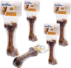 5 Unidades Osso Defumado Para Cachorro Fêmur Suino Desidratado Mordedor Natural Canino Pet