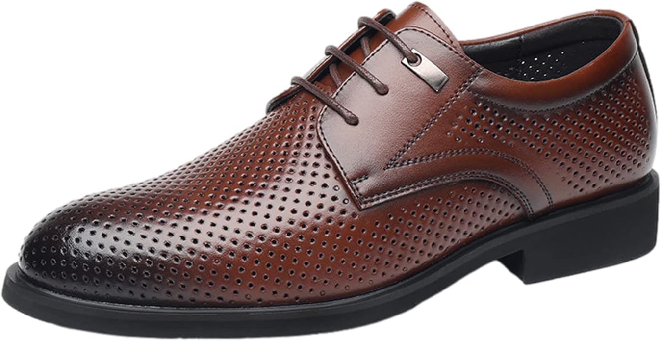 Cognac gladleren Portofino veterschoen