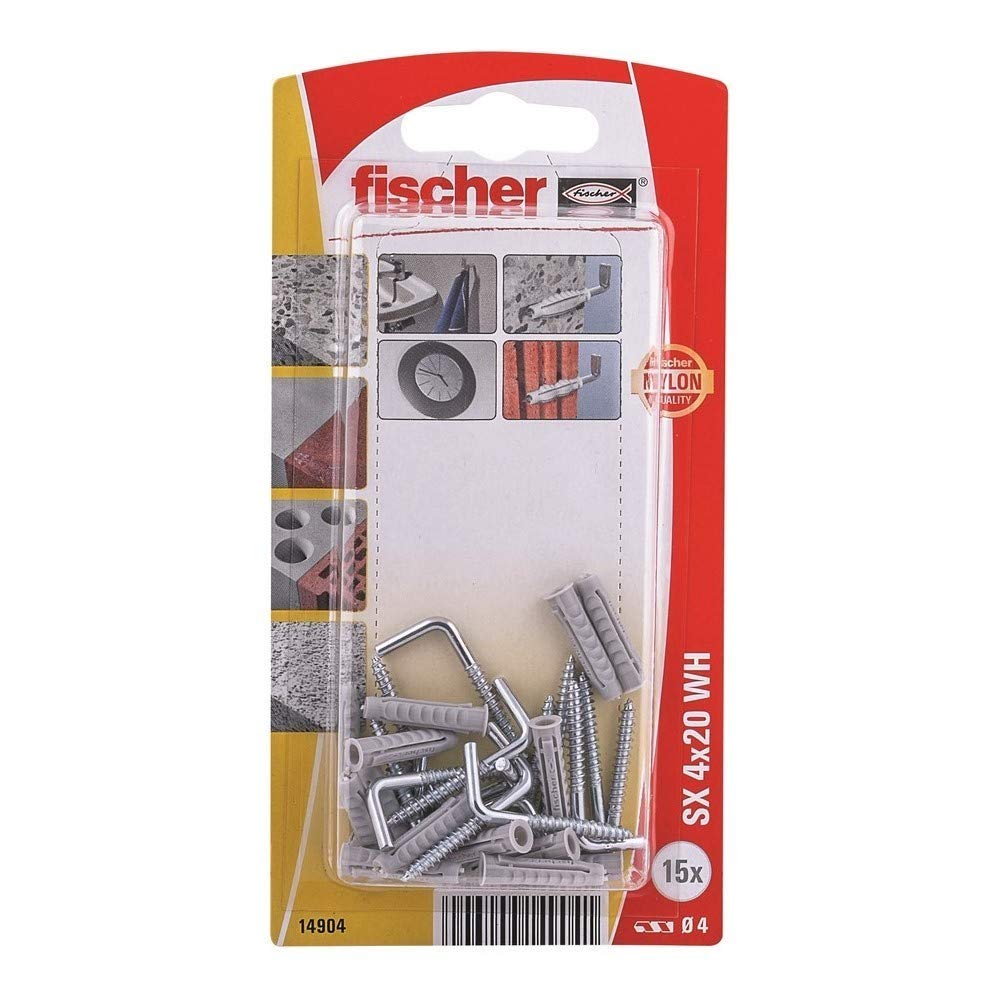 fischerExpansion plug SX 4 x 20 WH with angle hook