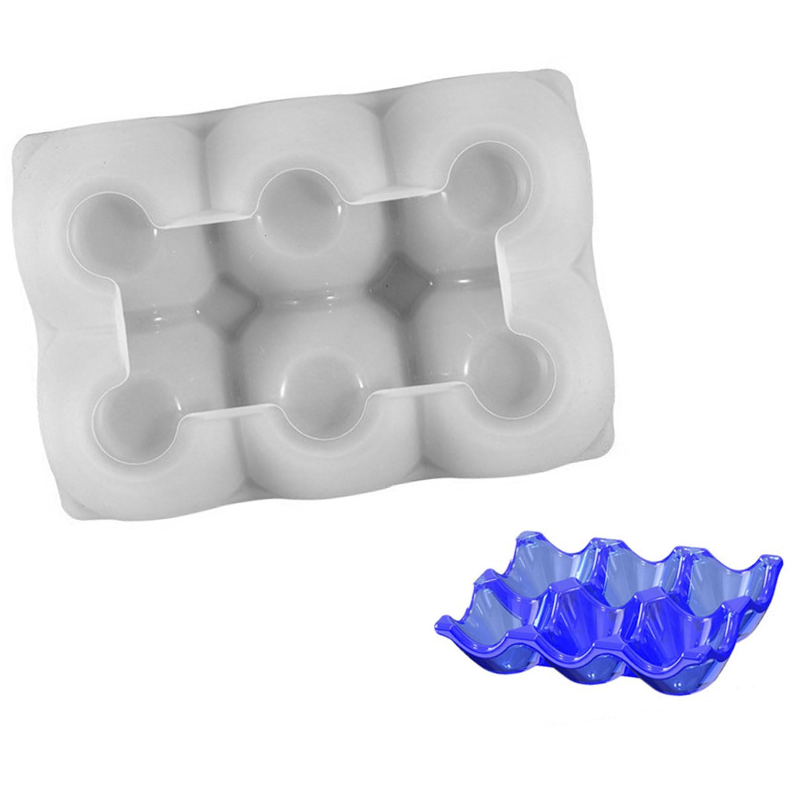 Meiliyizu 6 Grids Eggs Storage Tray Mold Flexible Silicone for Eggs Holders Organiser Kitchen Accessories Tool Silicone