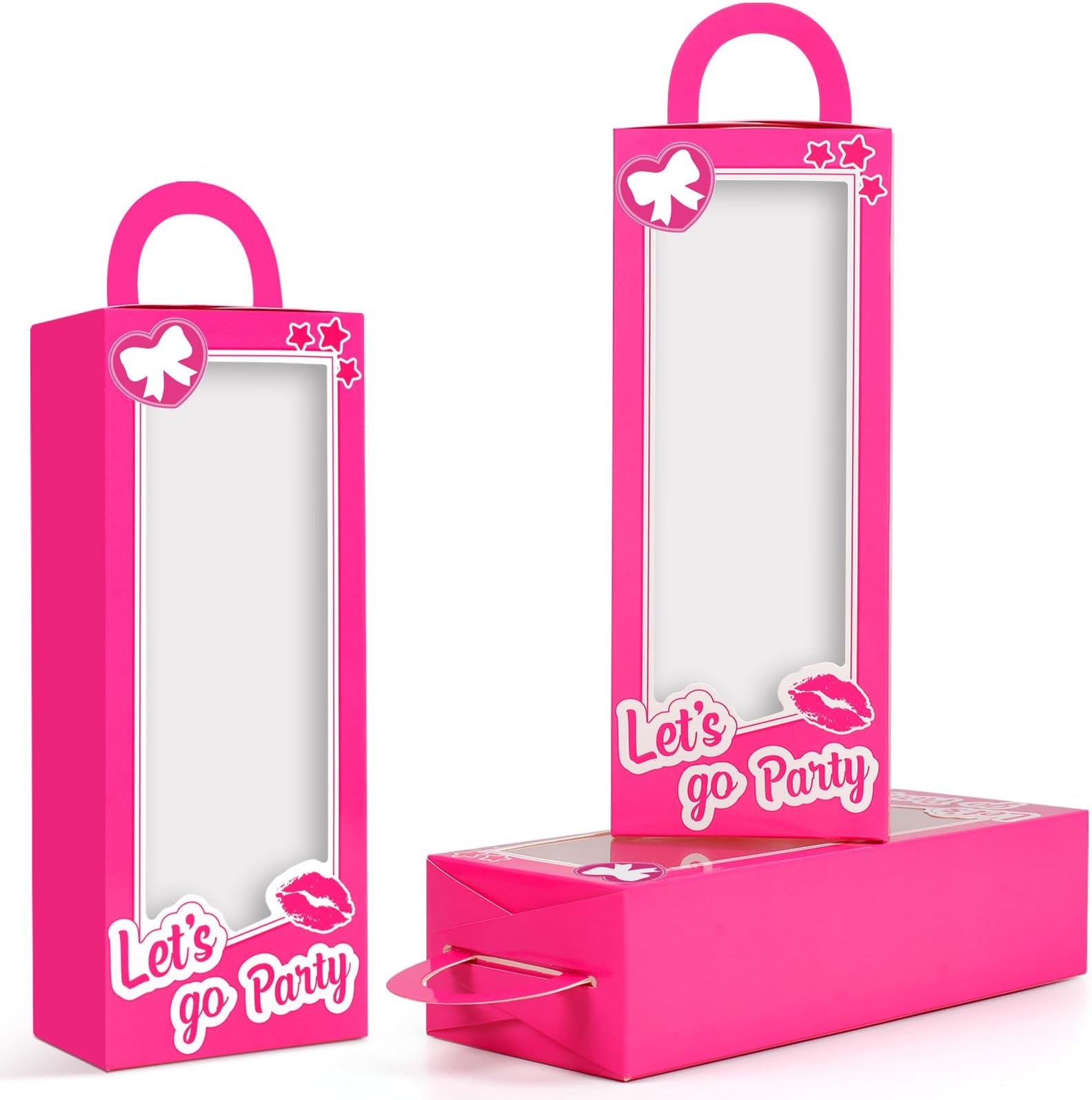 CrazyJan 12PCS Pink Girls Party Favor Boxes Pink Doll Gift Boxes Hot Pink Bachelorette Birthday Party Decoration Candy Favors Boxes for Girls Birthday Party Cowgirl Birthday Bridal Shower Supplies