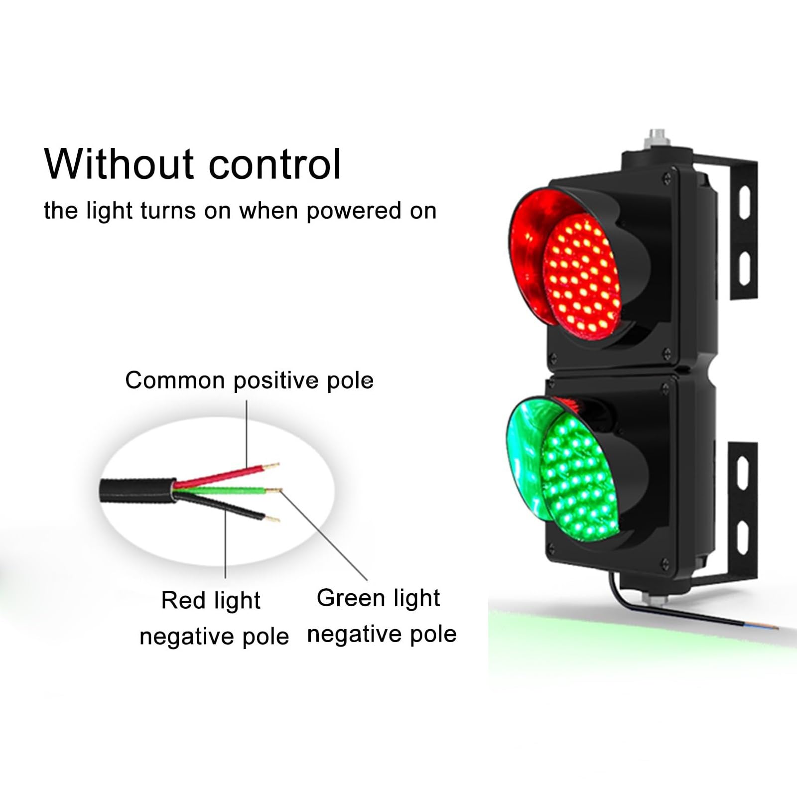 Lampada di Segnalazione Impermeabile IP65 for semafori industriali, Luce di Segnalazione da 4 Pollici, 2 Colori Rosso/Verde, for incroci, fabbriche, scuole, caselli autostradali