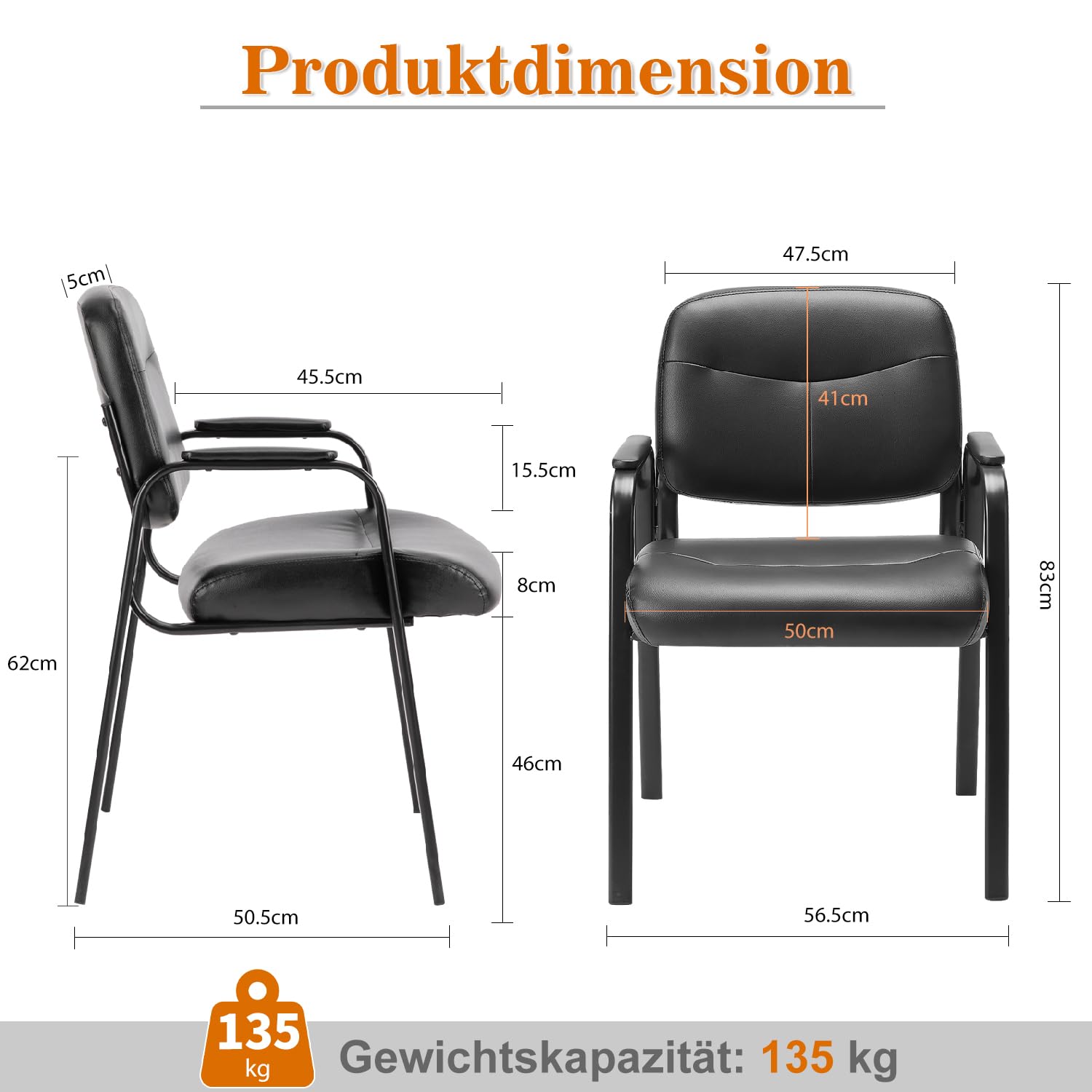 Dining Chairs DUMOS Leather Waiting Room Chairs With Padded Arms - Executive  Office Reception Guest Chair No Wheels For Comfy Chair, image size:1500x1500