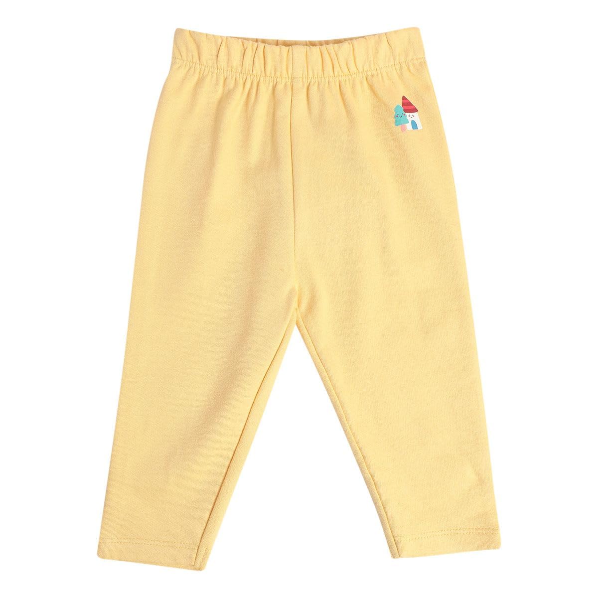Mini Klub Baby Full Length Knit Cotton White/Red/Yellow Printed Bottom (Pack Of 3, New Born) - Image 4 thumbnail