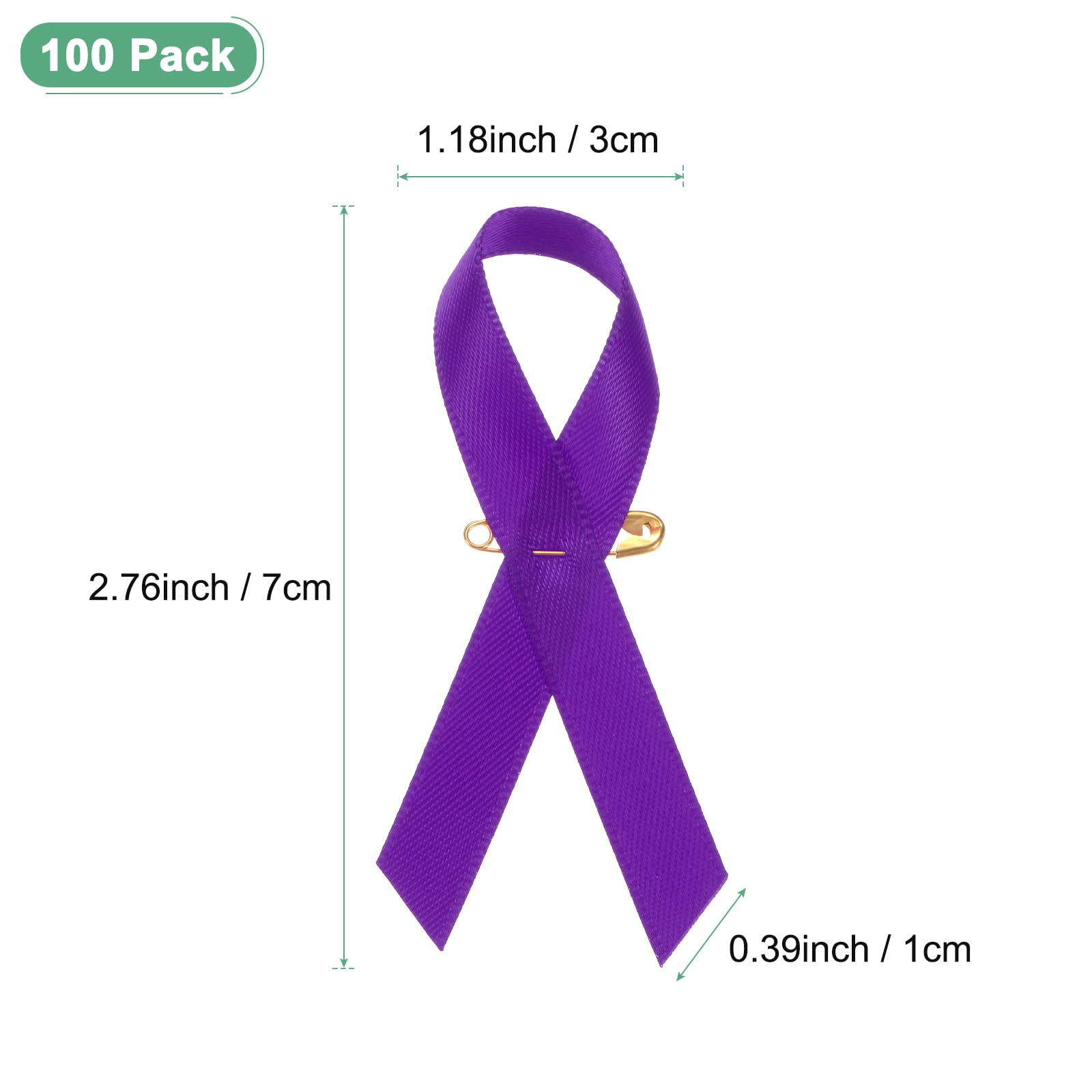 M METERXITY 100-Pack Purple Awareness Ribbons - Image 3