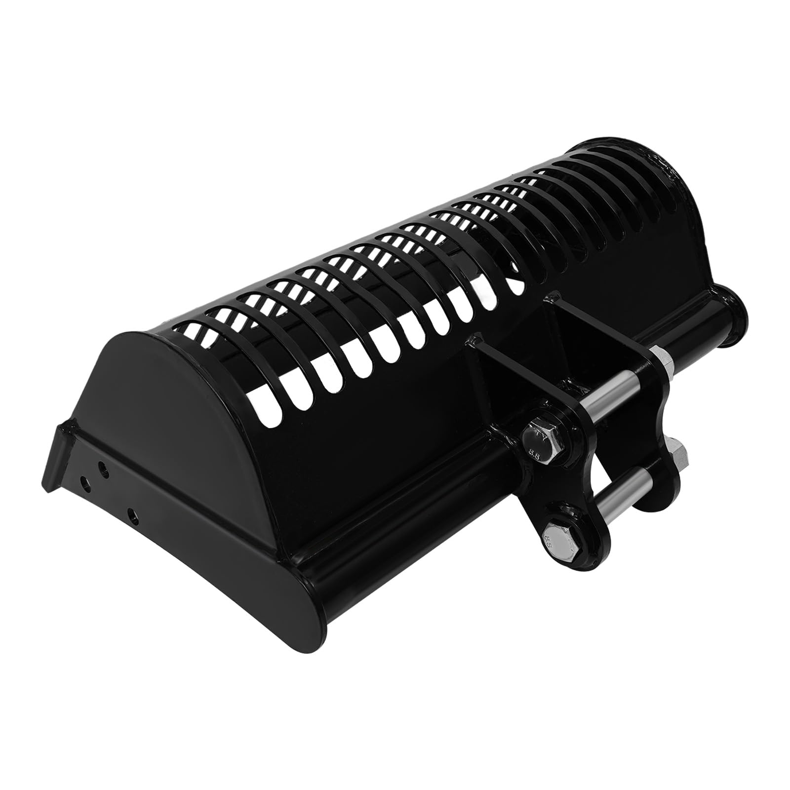 60 cm Siebschaufel für Minibagger, Baggerlöffel aus Stahl, Bodensiebschaufel mit 25 mm Bolzenlöchern für 800–2000 kg Minibagger, Materialsortierung & Erdarbeiten