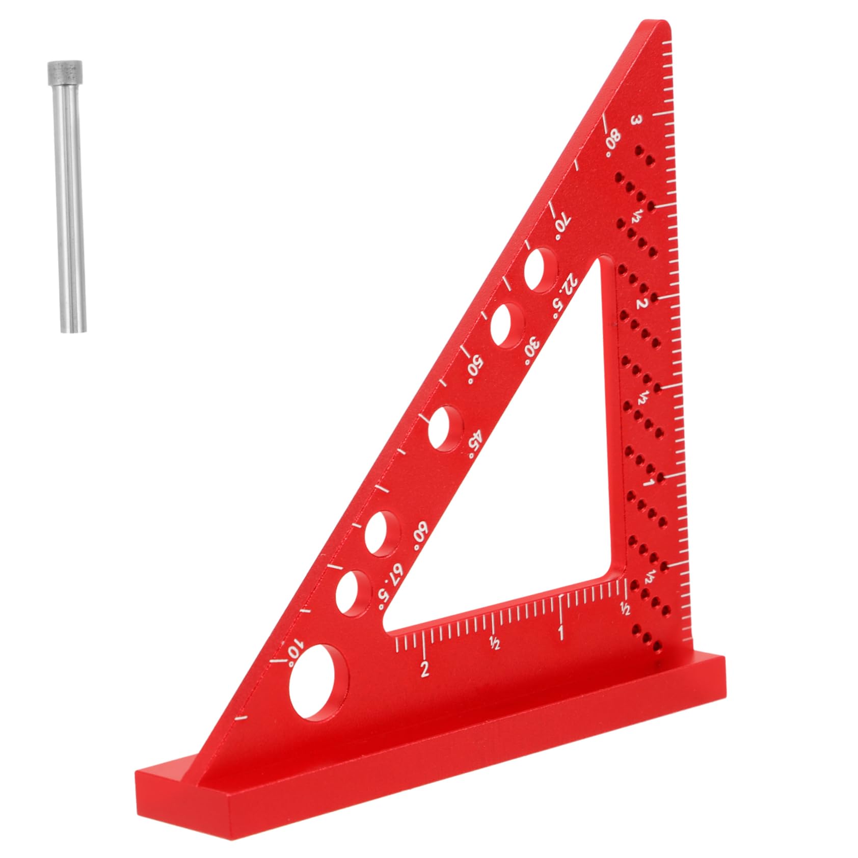 SHINEOFI 4 Pezzi Funzionamento del righello angolo retto attrezzo Carpenter Measuring sportore quadrato righello di misurazione strumenti di misura Carpenter Ruler alluminio rosso