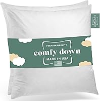 Vista 1 de ComfyDown Cojín decorativo de 18 x 18 pulgadas, relleno de plumas y plumas, funda 100% algodón de 233 hilos, relleno de almohada cuadrado – Hecho