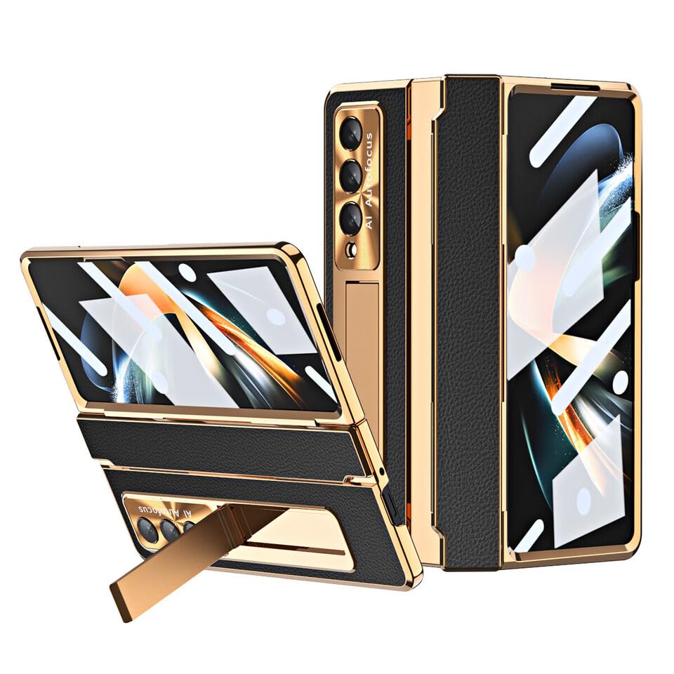 Coque Samsung Galaxy Z Fold 5 antichoc en cuir avec support et vitre intégrée