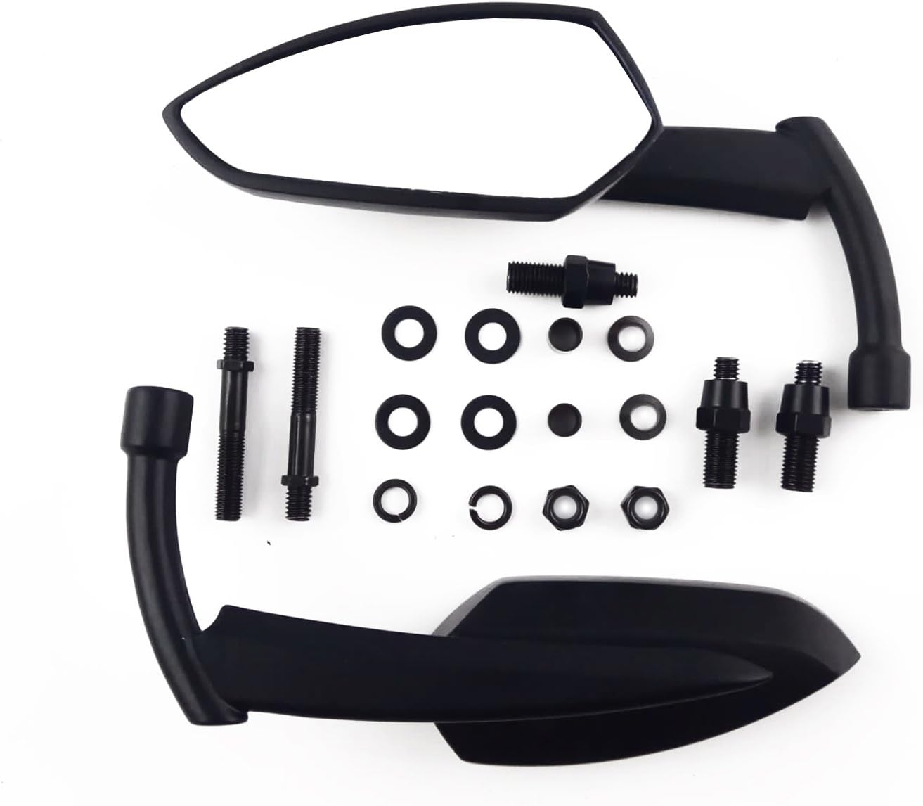 Black Grim Reaper Universal Custom Motorcycle Mirrors - Free Adapters Mirrors Fits for Suzuki, for Kawasaki for Cruisers