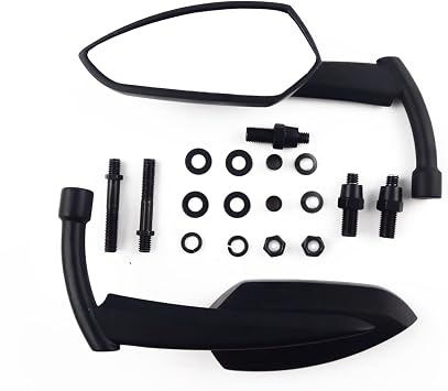 Black Grim Reaper Universal Custom Motorcycle Mirrors - Free Adapters Mirrors Fits for Suzuki, for Kawasaki for Cruisers