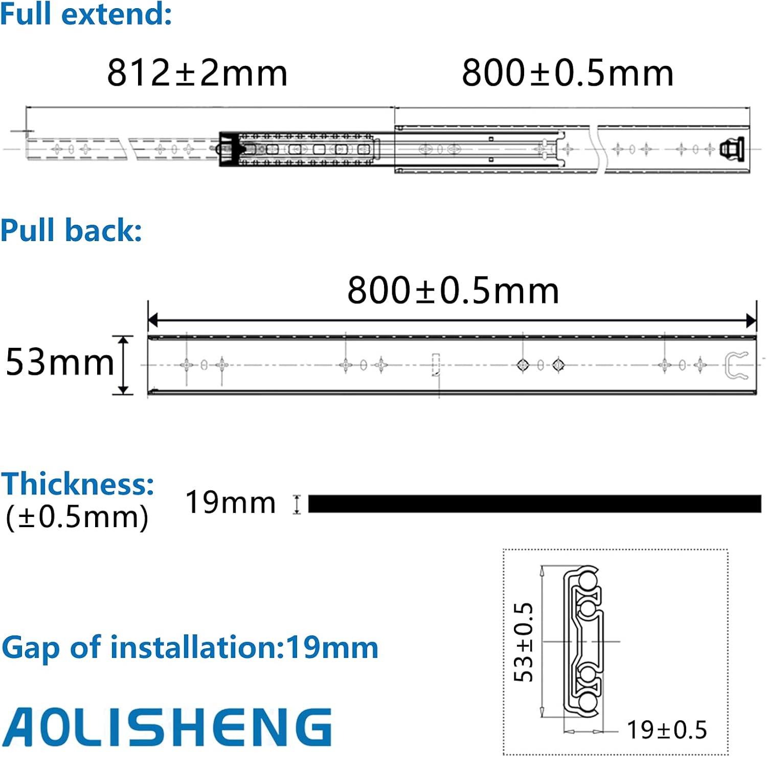 Buу 1 gеt 1 AOLISHENG Heavy Duty Drawer Slides 32 Inch 195 lb Load Capacity Full Extension Ball Bearing Drawer Runners 3 Section Industrial Drawer Slide Rails Side Mount 1-Pair