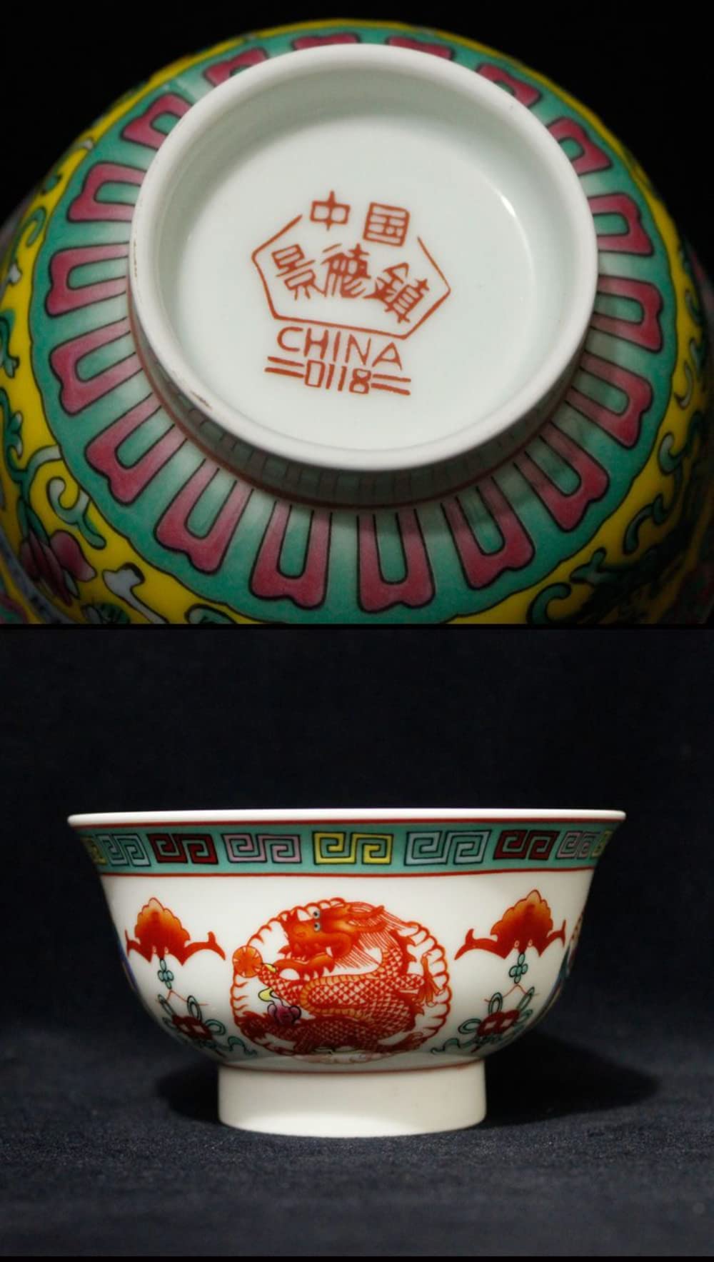 miska do zupy, 11 cm 4,3 cala Ceramiczny ręcznie malowany pastelowy etniczny granat