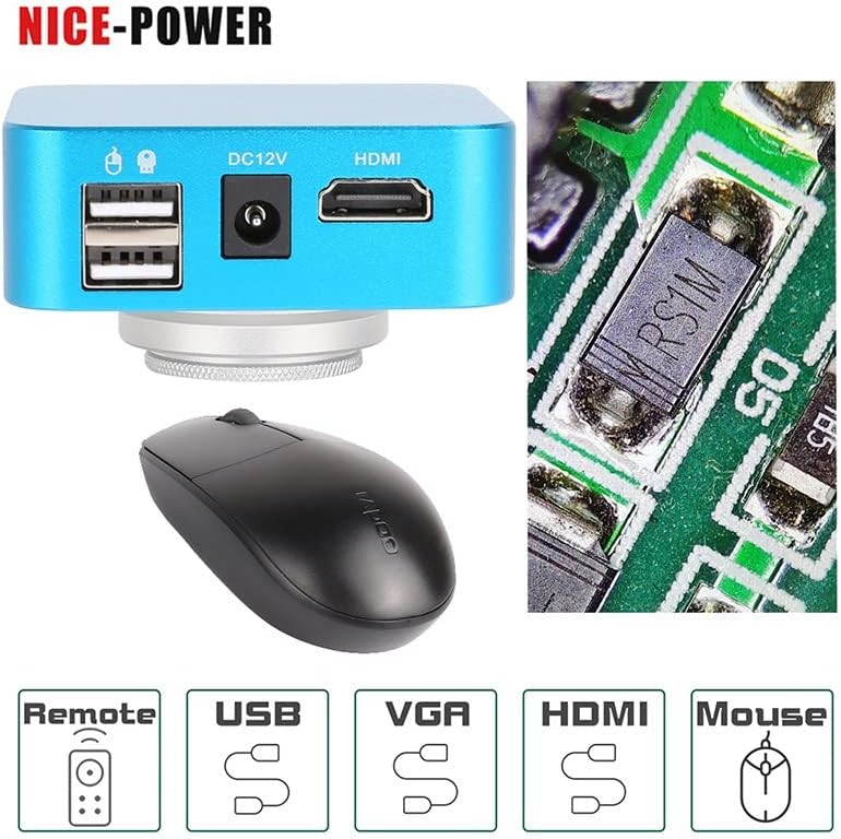 顕微鏡アクセサリーキット 48MP 1080p USB HDMI産業用デジタル電子ビデオ顕微鏡カメラCマウントレンズ 顕微鏡スライド