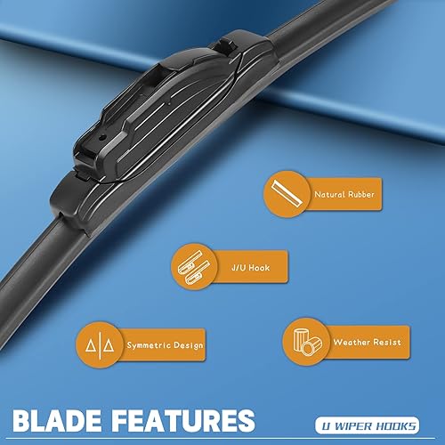 Miniatura 2 de MIKKUPPA Juego de limpiaparabrisas de 22"+21"+11" - Reemplazo para Jeep Grand Cherokee 2014-2023 - Limpiaparabrisas de gancho UJ para todas las