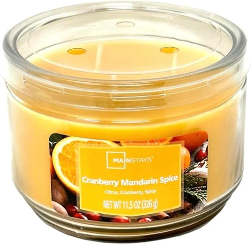Mainstays - Vela perfumada de 11.5 onzas (especias de arándano y mandarina), paquete de 4