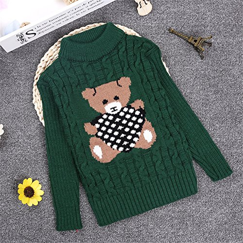 FTSUCQ Girls Cartoon Turtle Neck Knitted Christmas Pullover Sweater3