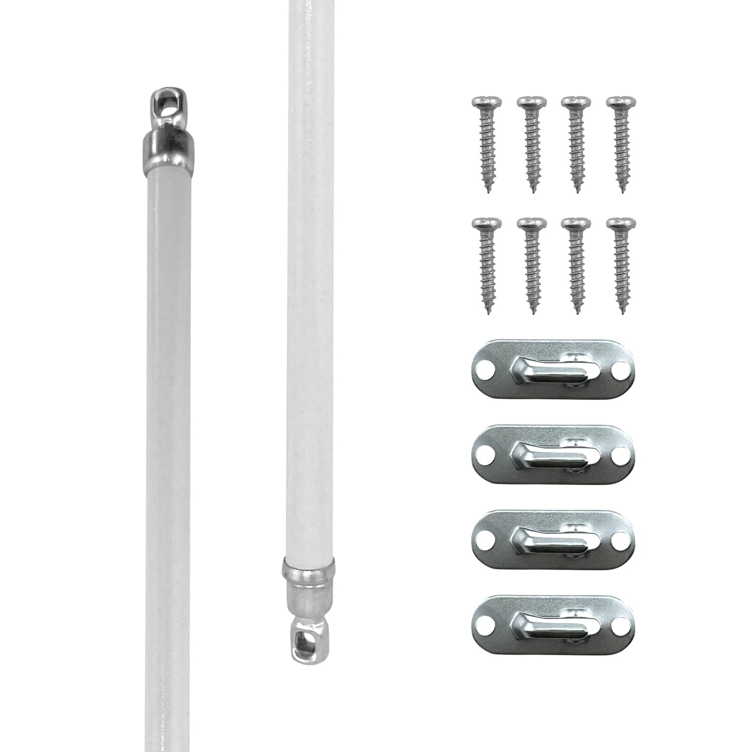 Sponsored Ad - Amazing Drapery Hardware White Swivel Sash Curtain Rods with Nickel Ends, Set of 2 (Hardware Included) - Adjustable Length 21-38 Inches, Easy to Install Metal Rods for Doors, Windows,and Sidelights