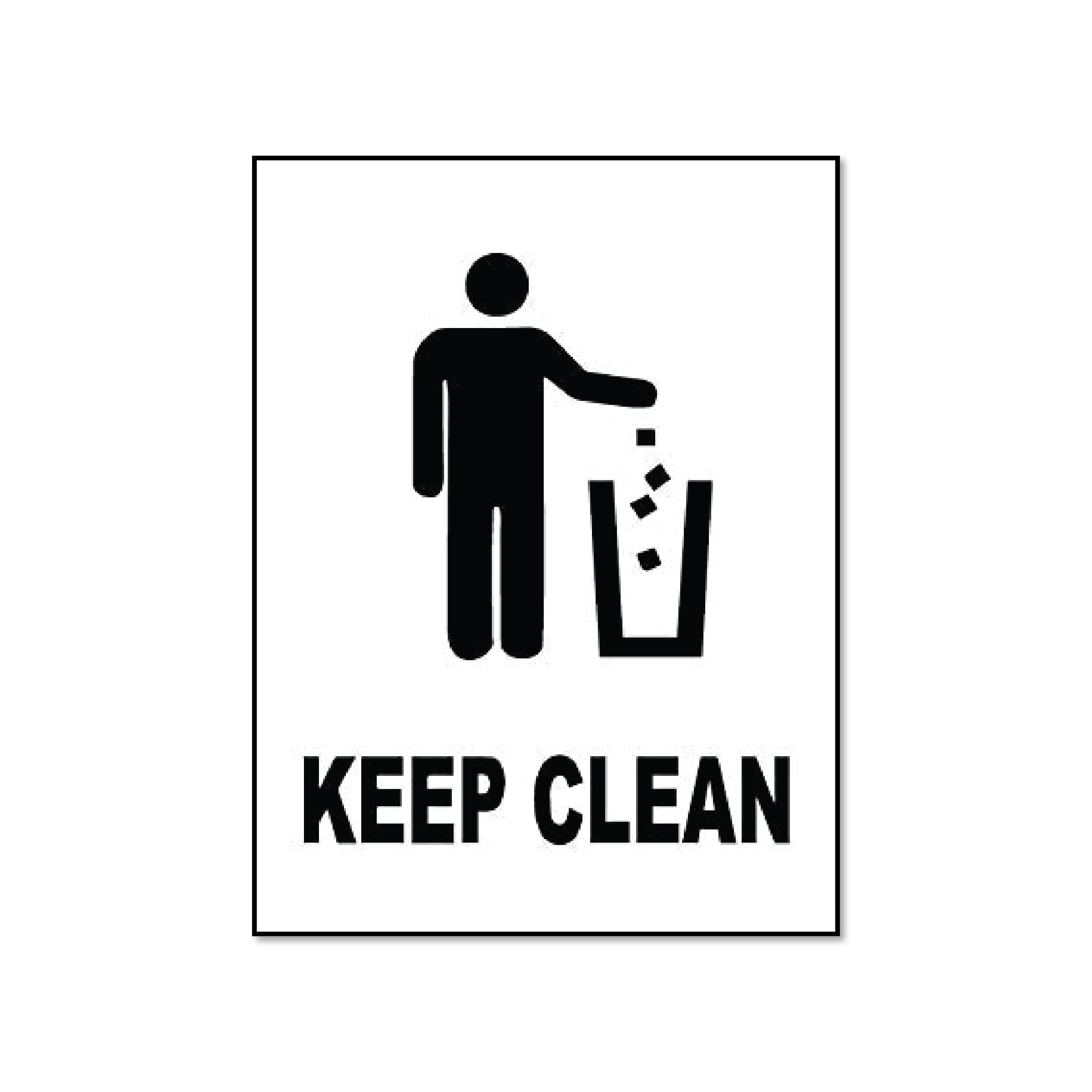 SIGN EVER™ Keep Clean Dustbin Sign Board Collage Office Signage ...