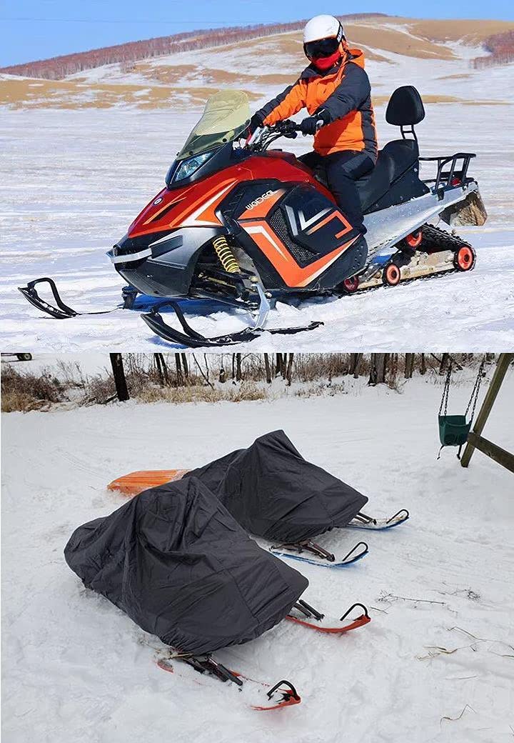 UCARE Snowmobile Cover Upgraded 420D Fabric and Waterproof Snow Machine Sled Cover with Waterproof Strip Snowmobile Storage Cover Fits up to 145” (Black, 145
