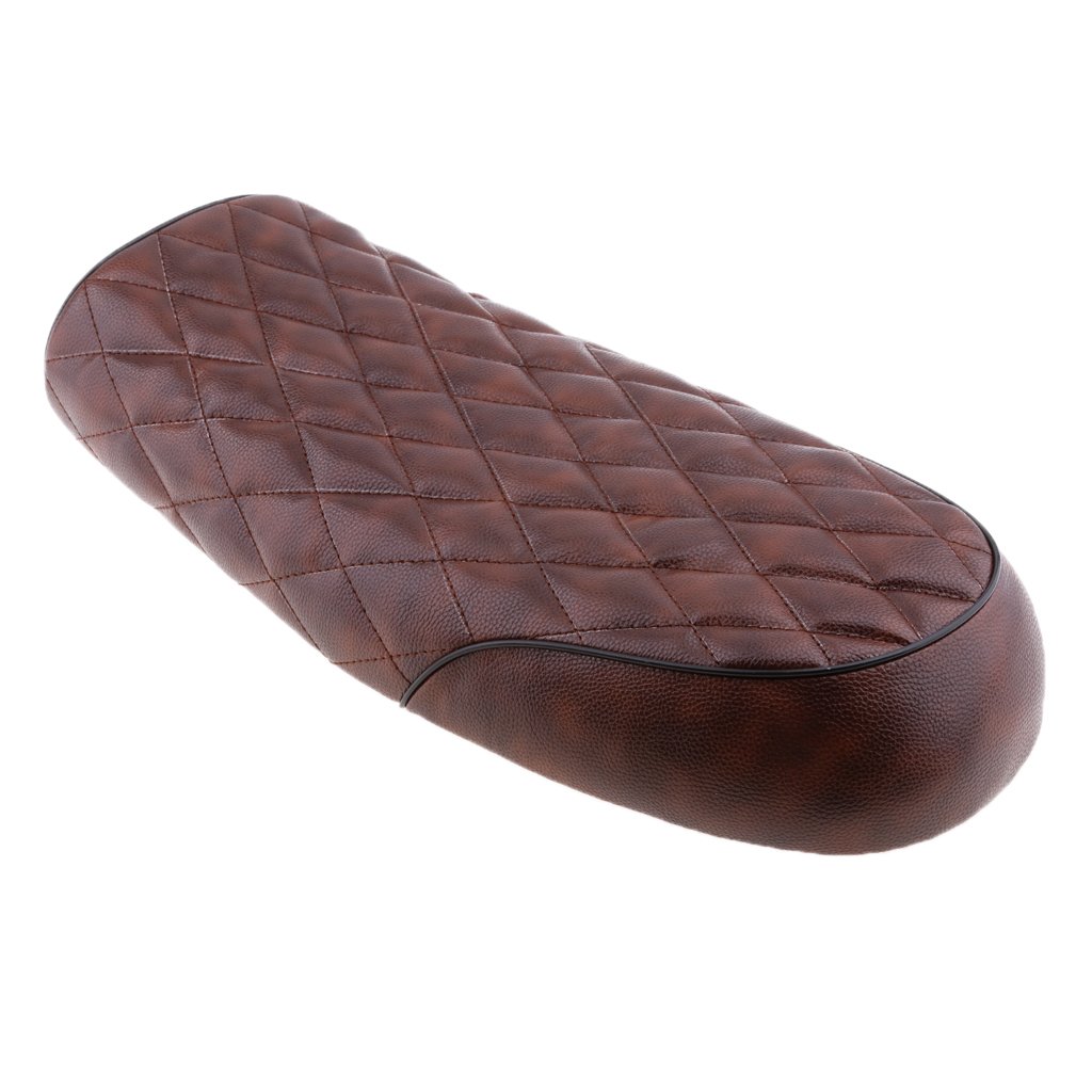 Dolity Cafe Racer Sella Stile Hump Flat Brat In Artificiale Pelle Cuscino Sede Universale Per Moto Honda Yamaha Suzuki Kawasaki - Marrone