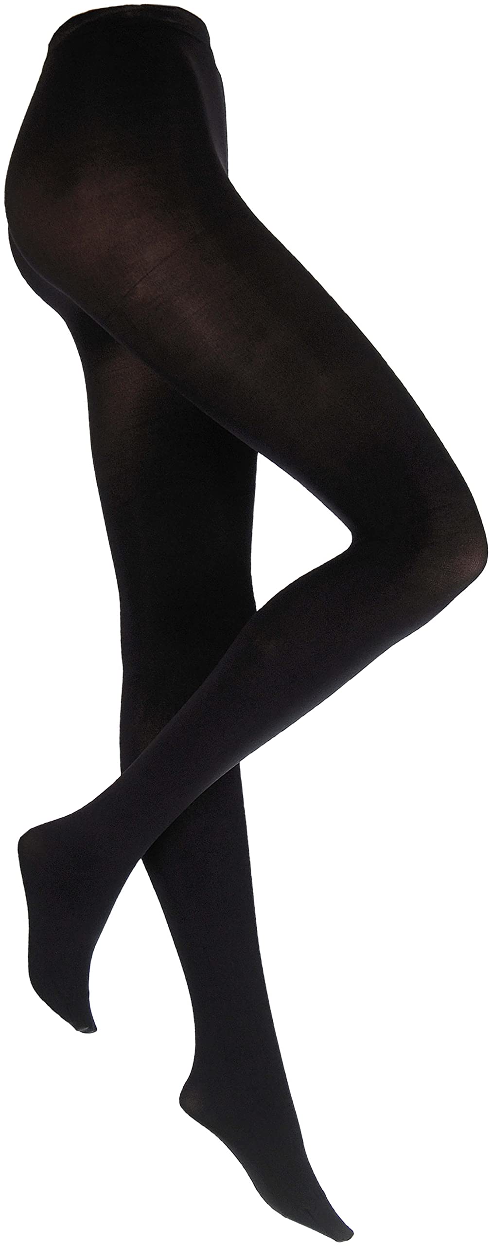 Cosyfeet Women's Black Extra Roomy Opaque Tights 80 Denier - L