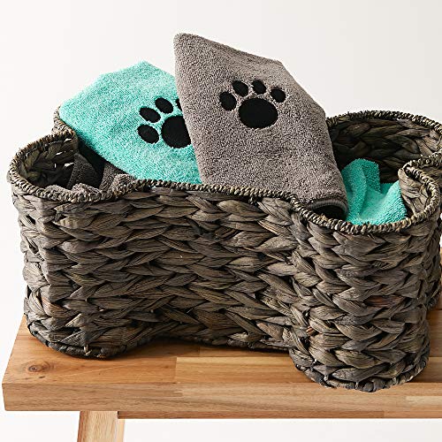 Image of Bone Dry Pet Grooming, Embroidered Microfiber Towel Drying Collection, 15x30, Aqua