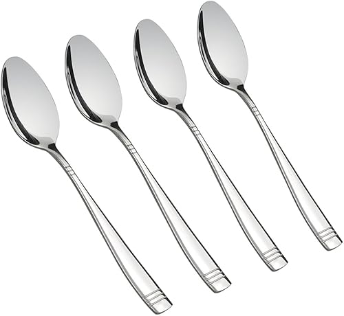 Obstnny Cuchara de postre de acero inoxidable, 6.5 pulgadas, juego de 12