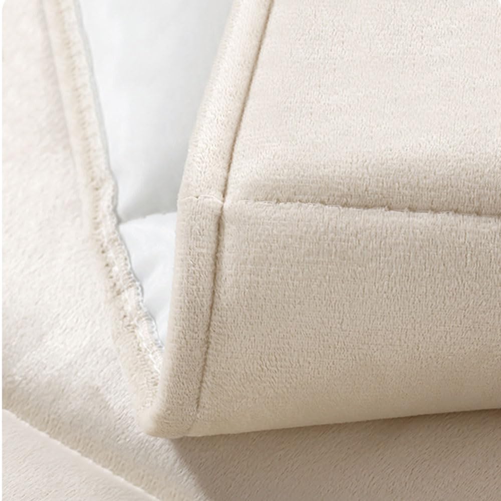 Nordische Volltonfarbe Bett Kopfteil Bezug, Weicher Strecken Bett Kopfteil Hussen, Staubdicht Bettkopfteil Husse, Verdickt All-Inclusive Bettkopfteil Bezug für Schlafzimmer (200cm,Beige)