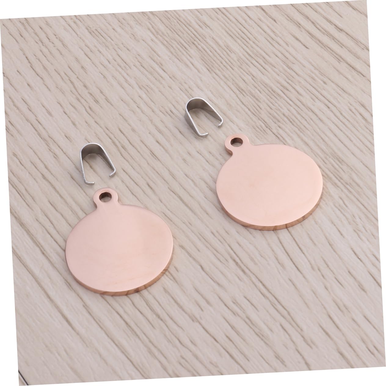 Hohopeti 2Pcs Rose Gold Blank Pet Id Tags Dog and Cat Tags for Easy Identification Durable and Lightweight Pet Tags Blank for Dogs and Kittens