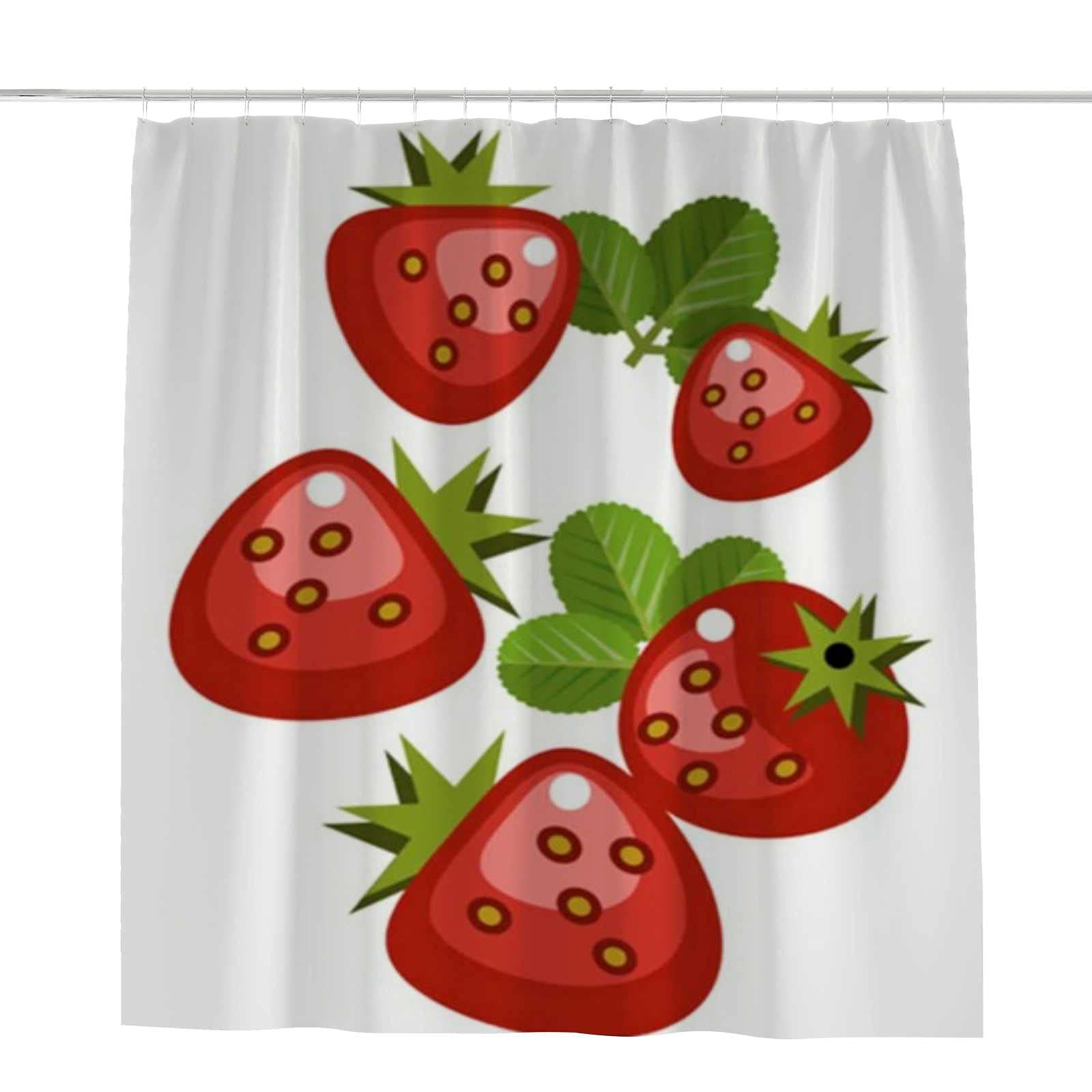 Rideau de douche fraises pour rafraîchir votre salle de bain