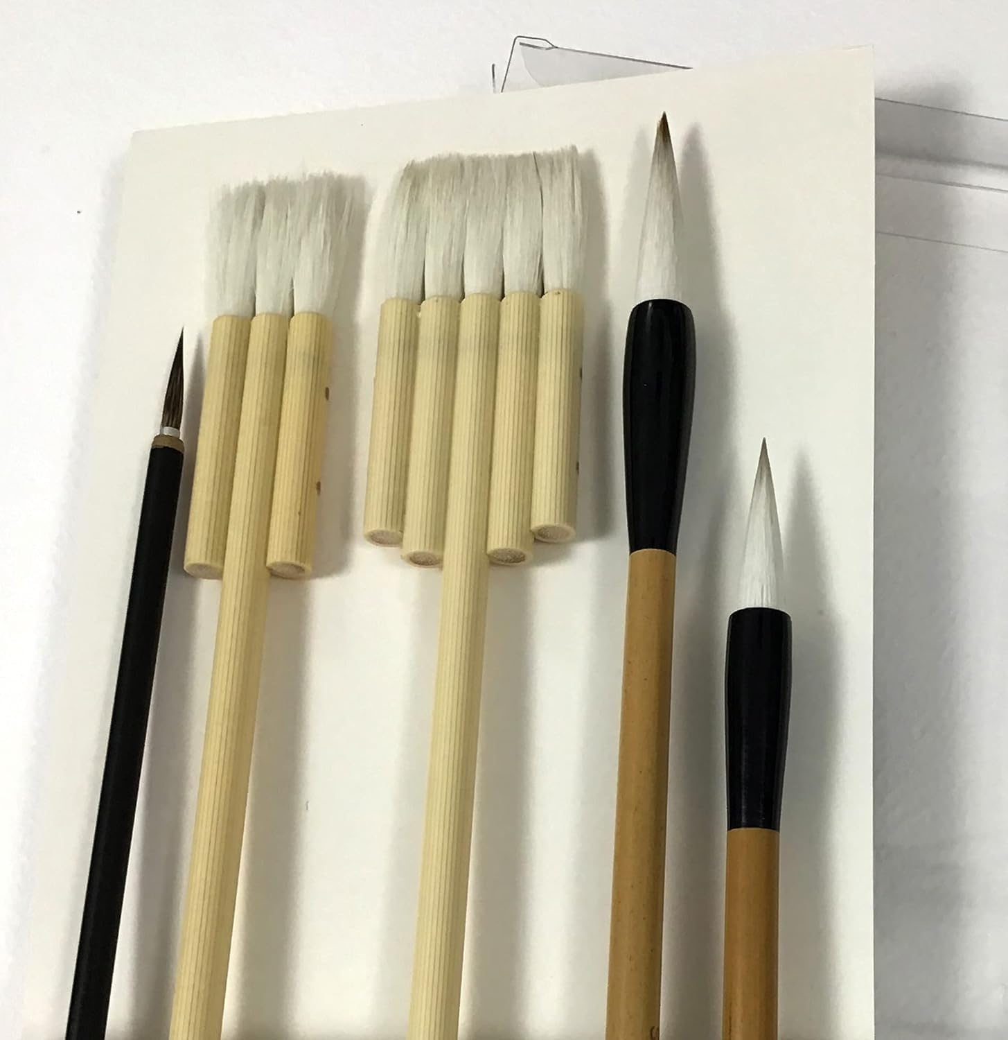 Michael Solovyev Signature - Juego de pinceles de acuarela hechos a mano, para cabello natural, plano, caligrafía y delineador, asas de madera, juego individual (5 piezas)