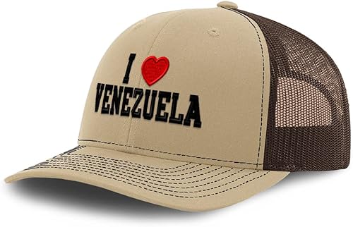 Miniatura 10 de Richardson Trucker Hat I Love Venezuela I Love Gorra de béisbol de poliéster