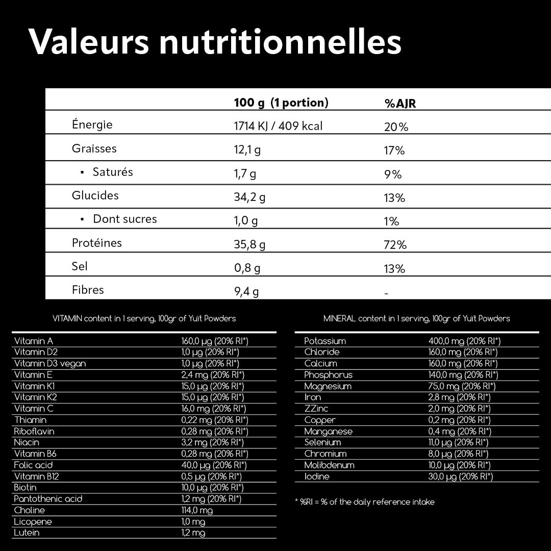 YUÏT - Substitut de repas - Shake protéiné - 35g de protéines en poudre + Probiotiques - Aliment 100% naturel - Shake diététique rassasiant - Supplément vitamines, minéraux - (Vainilla- 1kg + SHAKER)