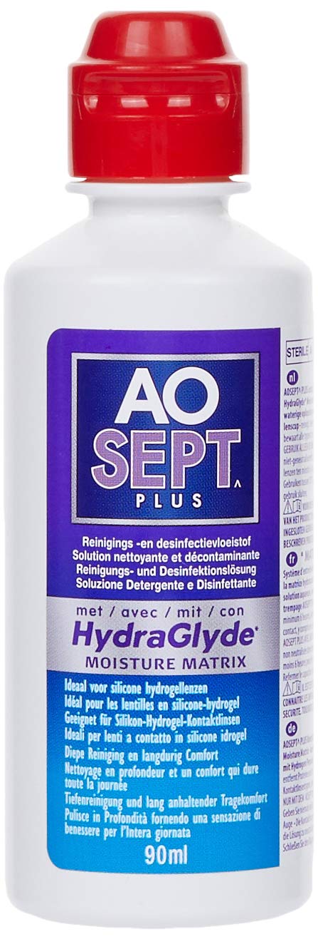Aosept Plus z zestawem opieki Hydraglyde, zestaw podróżny, 90 ml (1 opakowanie)