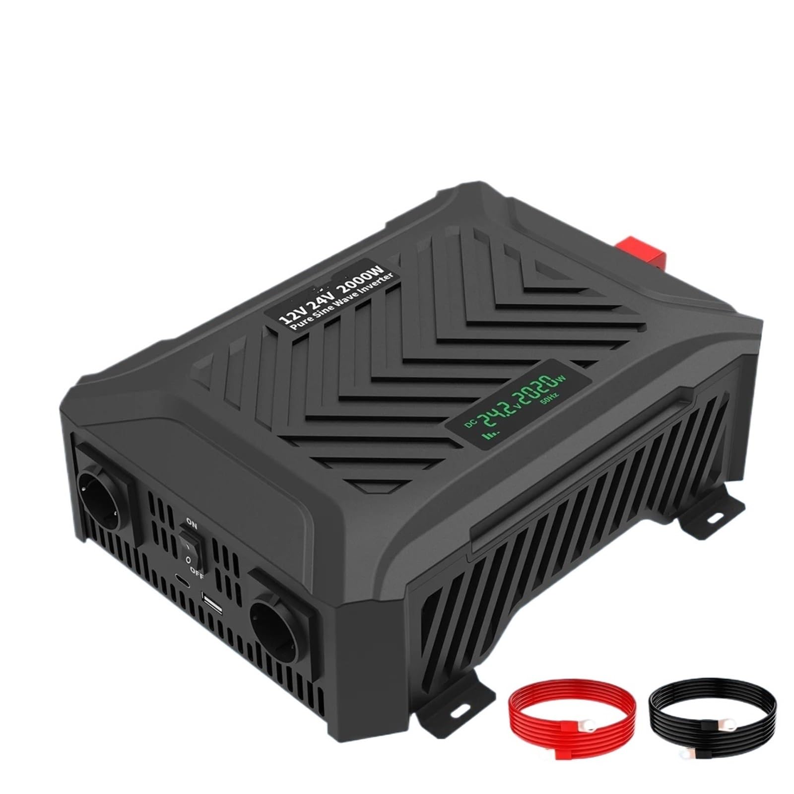 Inversor Onda Pura Inversor De Onda Sinoidal Pura De 12V 220V Doble Inversor Potencia Continua De 12V 24V Potencia Máxima De 4000W 50 Hz Enchufe ropeo