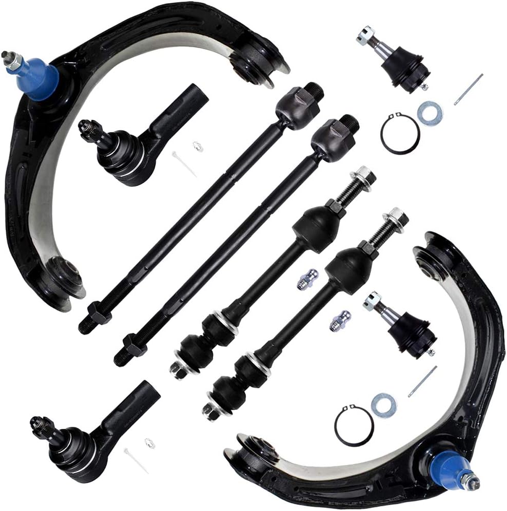 SCITOO 10-PC SET Suspension Kit For Dodge Ram 1500 Front Sway Bar End Link,Inner Tie Rod End,Lower Ball Joint,Outer Tie Rod End,Upper Control Arm And Ball Joint