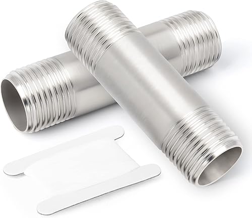 TAISHER 2 accesorios de tubería de acero inoxidable, 14 "NPT x 14" NPT macho roscado, tubo fundido de pezón de 2 pulgadas de longitud