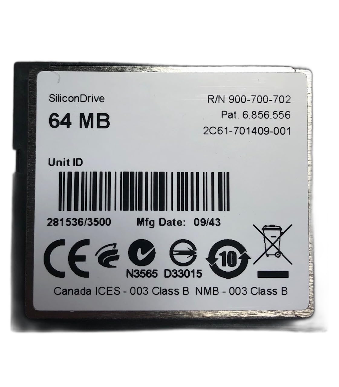 Amazon.com: NEW SILICON SSD-C64M-3076 COMPACTFLASH CARD 64MB DRIVE